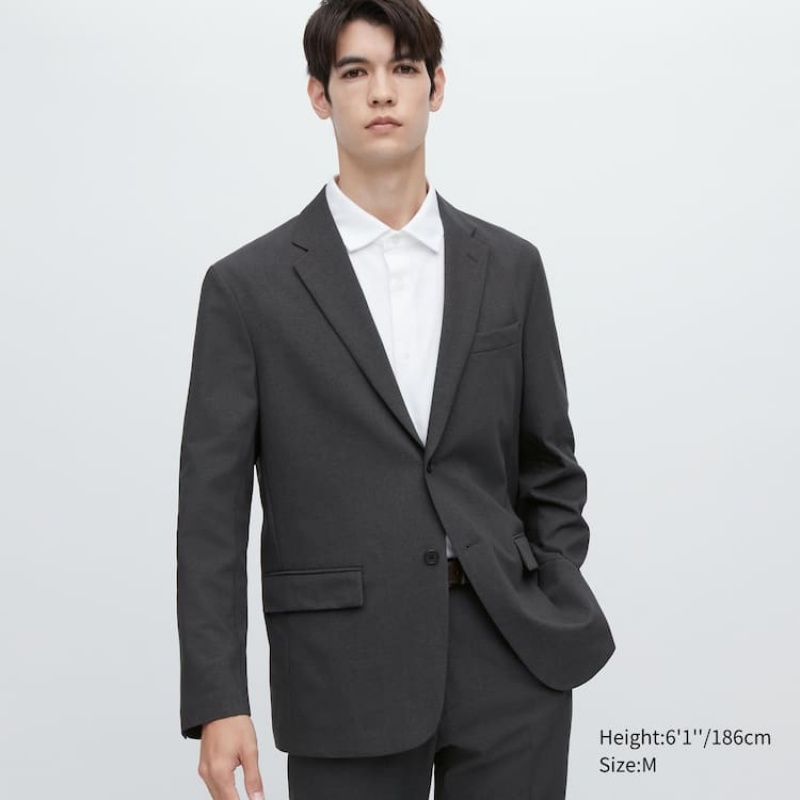 Uniqlo Airsense Ultra Light Wool-like Men\'s Suits Dark Grey | PXRNSZ841