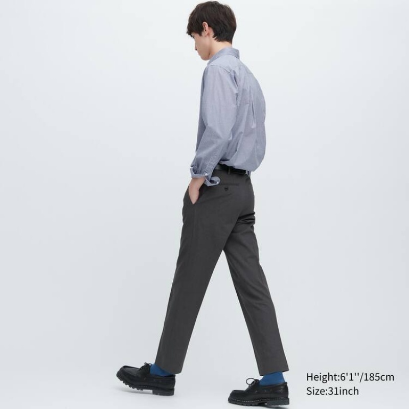 Uniqlo Airsense Ultra Light Wool-like (Short) Men's Trousers Dark Grey | LKXEQM021