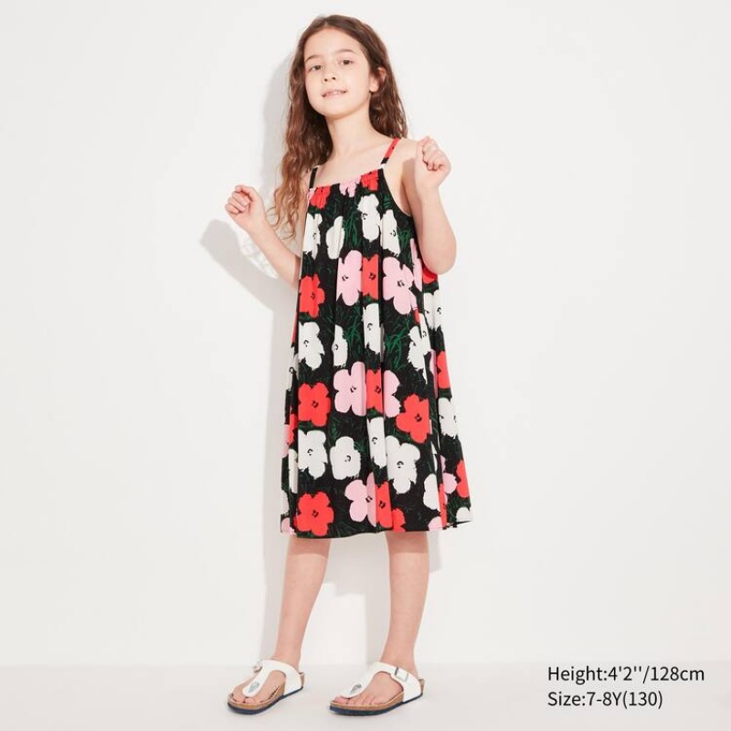 Uniqlo Andy Warhol Flowers Collection Ut Camisole Kids' Dress Pink | VKYQZW421