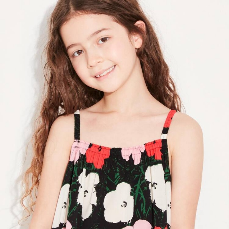 Uniqlo Andy Warhol Flowers Collection Ut Camisole Kids' Dress Pink | VKYQZW421