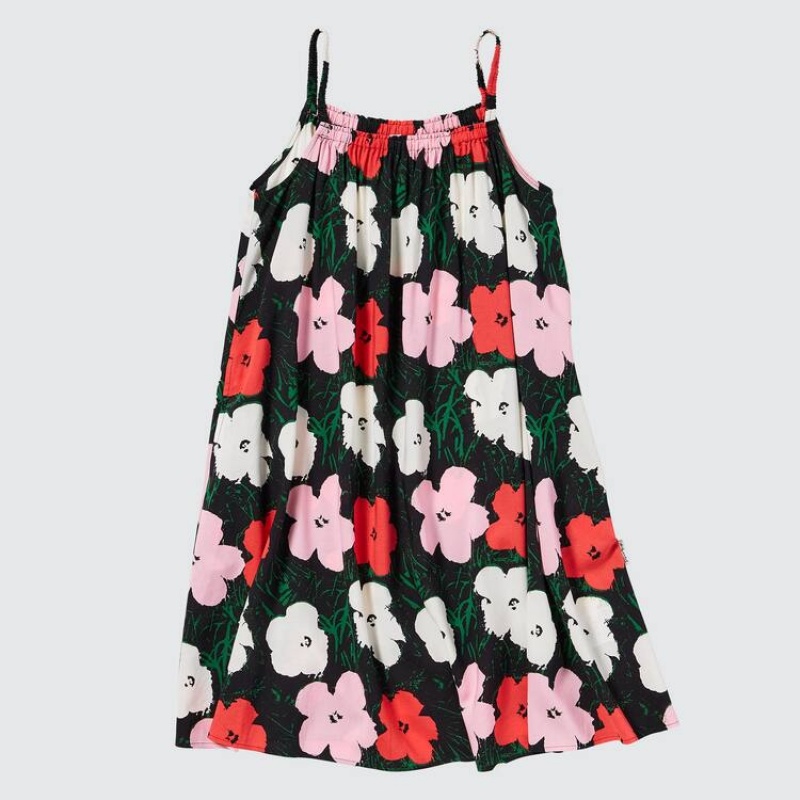 Uniqlo Andy Warhol Flowers Collection Ut Camisole Kids' Dress Pink | VKYQZW421