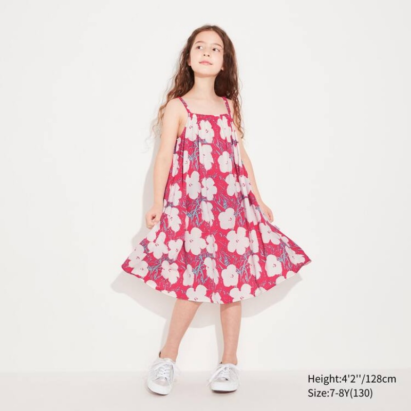 Uniqlo Andy Warhol Flowers Collection Ut Camisole Kids' Dress Pink | BTORAY371