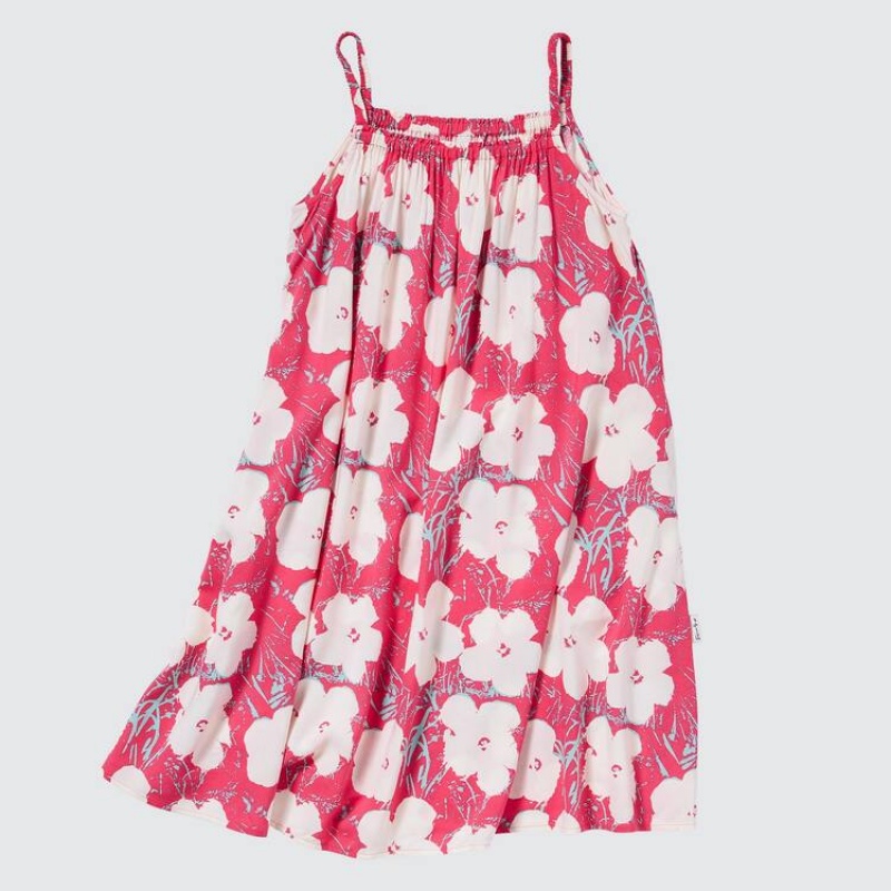 Uniqlo Andy Warhol Flowers Collection Ut Camisole Kids' Dress Pink | BTORAY371