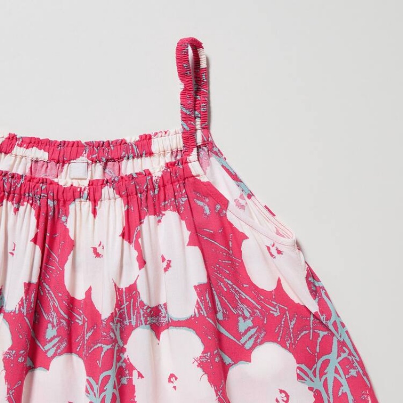 Uniqlo Andy Warhol Flowers Collection Ut Camisole Kids' Dress Pink | BTORAY371