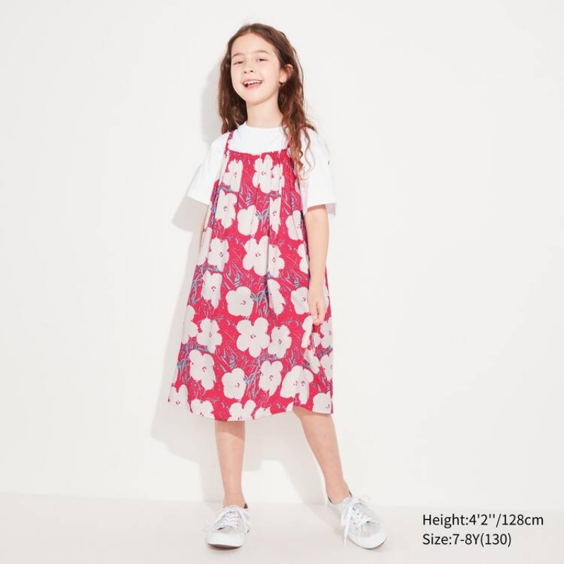 Uniqlo Andy Warhol Flowers Collection Ut Camisole Kids\' Dress Pink | BTORAY371