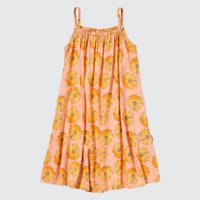 Uniqlo Andy Warhol Flowers Collection Ut Camisole Kids' Dress Light Orange | GFXCBJ952