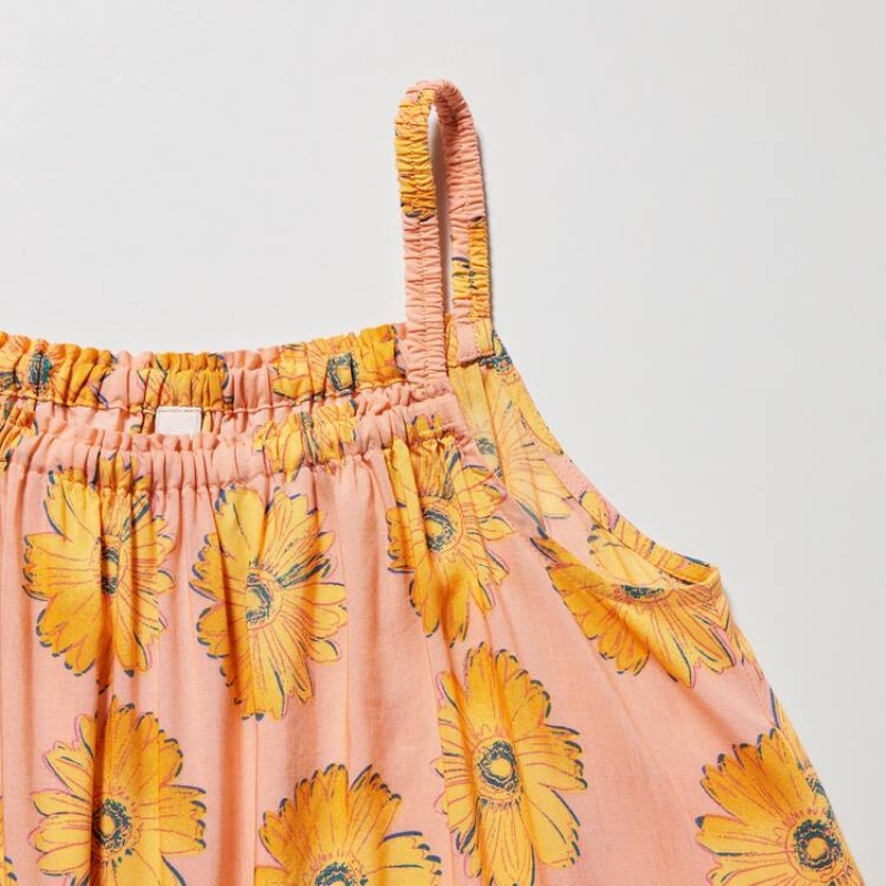 Uniqlo Andy Warhol Flowers Collection Ut Camisole Kids' Dress Light Orange | GFXCBJ952