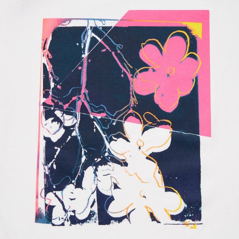 Uniqlo Andy Warhol Flowers Collection Ut Graphic Women's T Shirts White | WZGIDU542