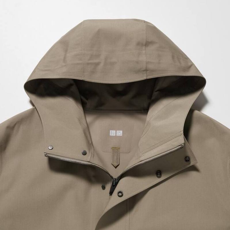 Uniqlo Blocktech Men's Coats Beige | LPREGB382