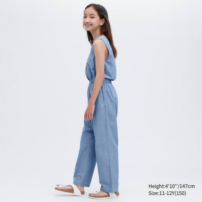 Uniqlo Chambray Kids' Jumpsuit Blue | AYTULG093