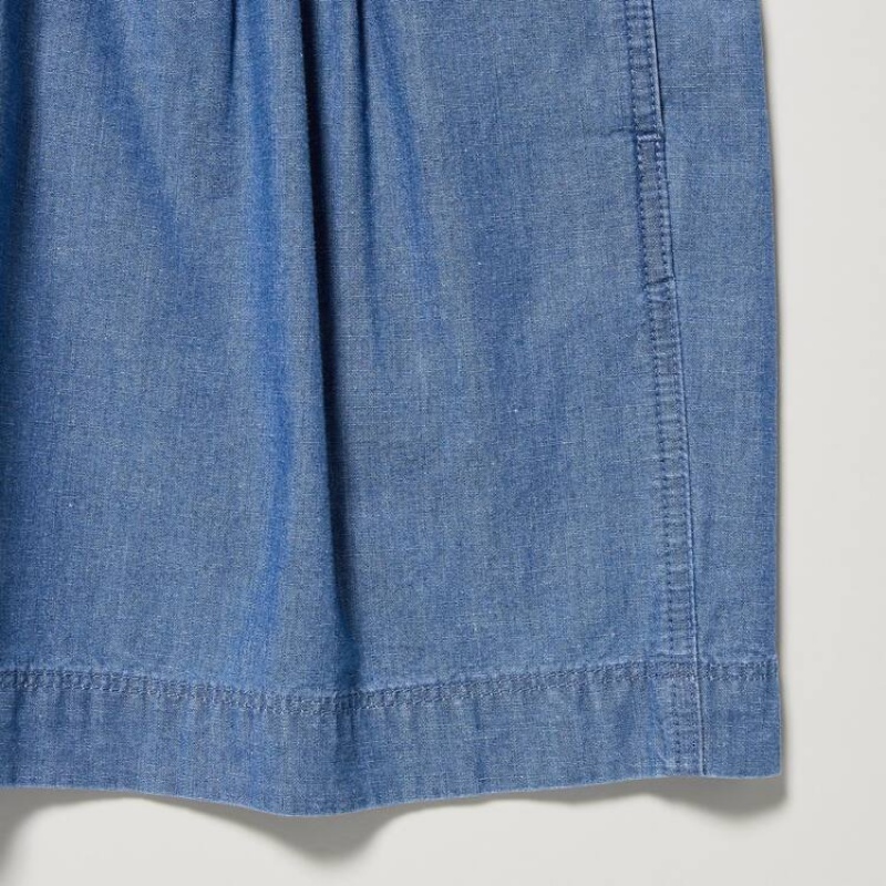 Uniqlo Chambray Kids' Shorts Blue | ZPEHSX157