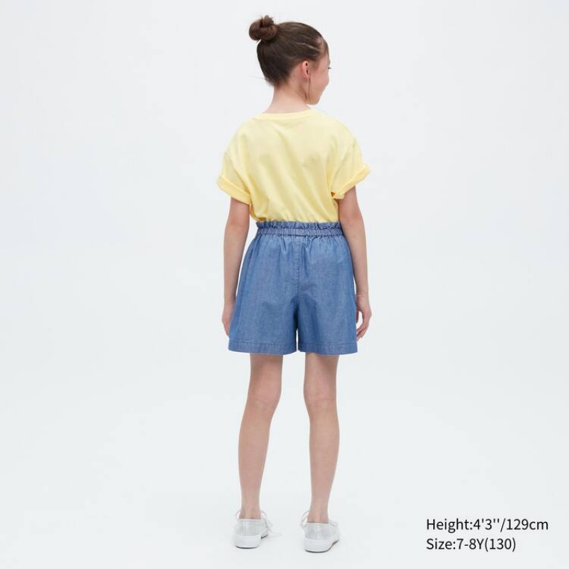 Uniqlo Chambray Kids' Shorts Blue | ZPEHSX157