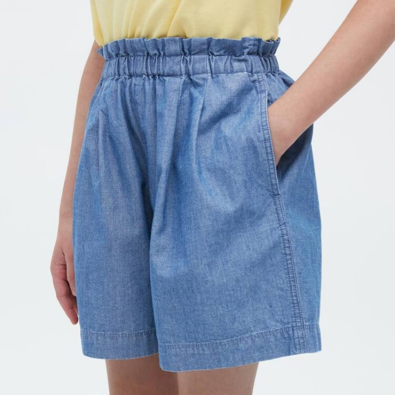 Uniqlo Chambray Kids' Shorts Blue | ZPEHSX157