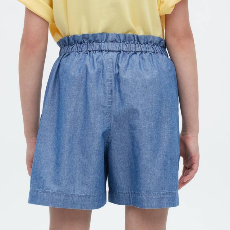 Uniqlo Chambray Kids' Shorts Blue | ZPEHSX157