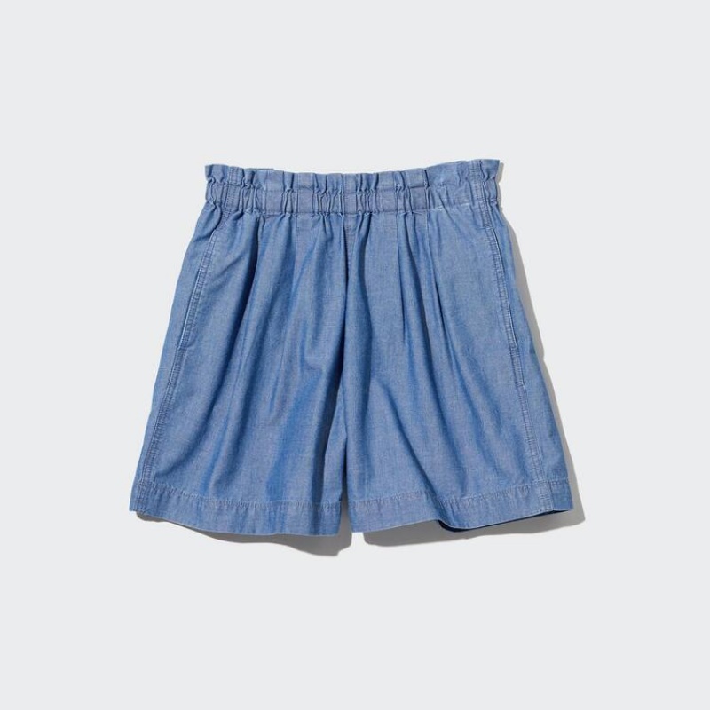 Uniqlo Chambray Kids' Shorts Blue | ZPEHSX157