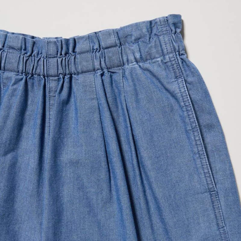 Uniqlo Chambray Kids' Shorts Blue | ZPEHSX157