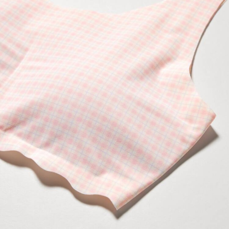 Uniqlo Checked Airism Kids' Bras Pink | UAMGBW295