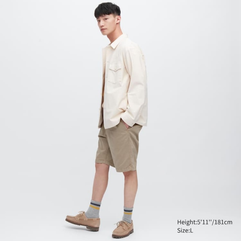 Uniqlo Chino Men\'s Shorts Khaki | HGFTRW940