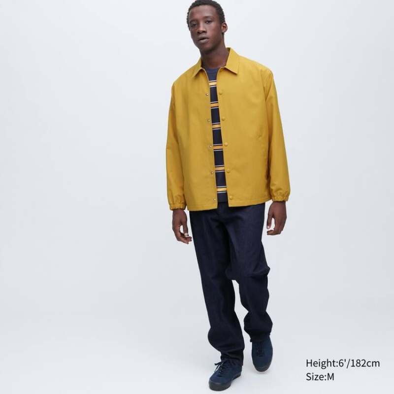 Uniqlo Coach Men's Jackets Yellow | ZWJAMK192