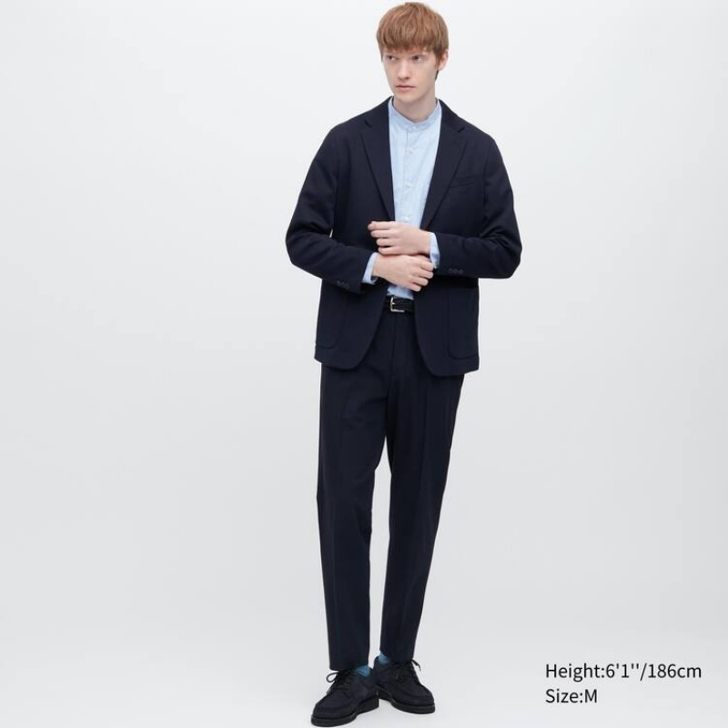 Uniqlo Comfort Men's Jackets Navy | CWPRVE089