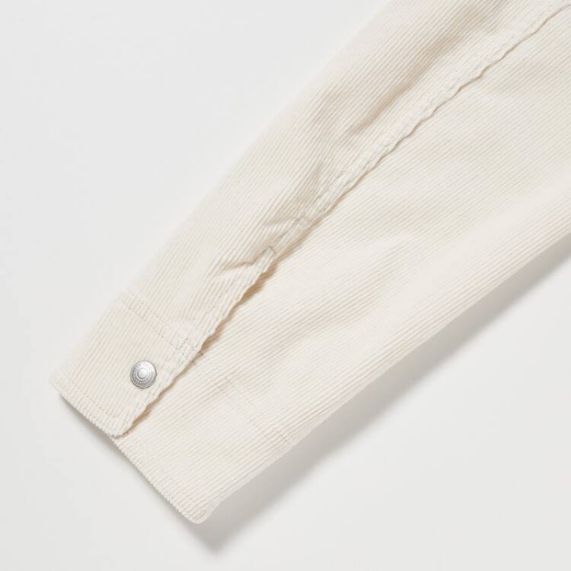 Uniqlo Corduroy Coverall Women's Jackets White | PYRHGZ439