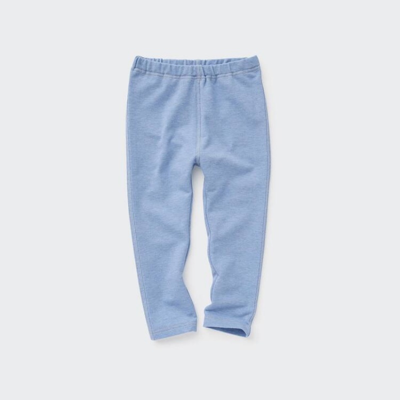 Uniqlo Cotton Denim-look Baby Leggings Blue | ZVFESL265