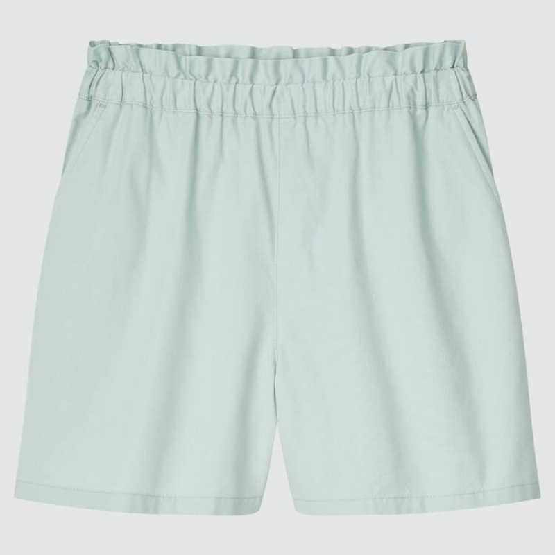 Uniqlo Cotton Easy Kids\' Shorts Green | QLCWOR640