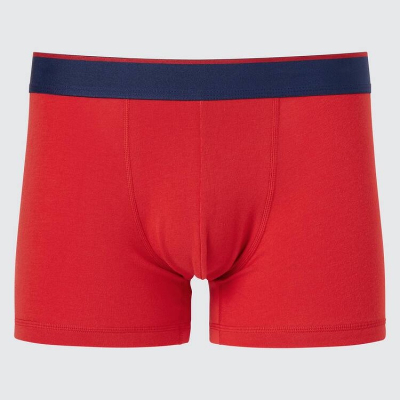 Uniqlo Cotton Low Rise Boxer Men\'s Underwear Red | SGIDEX567