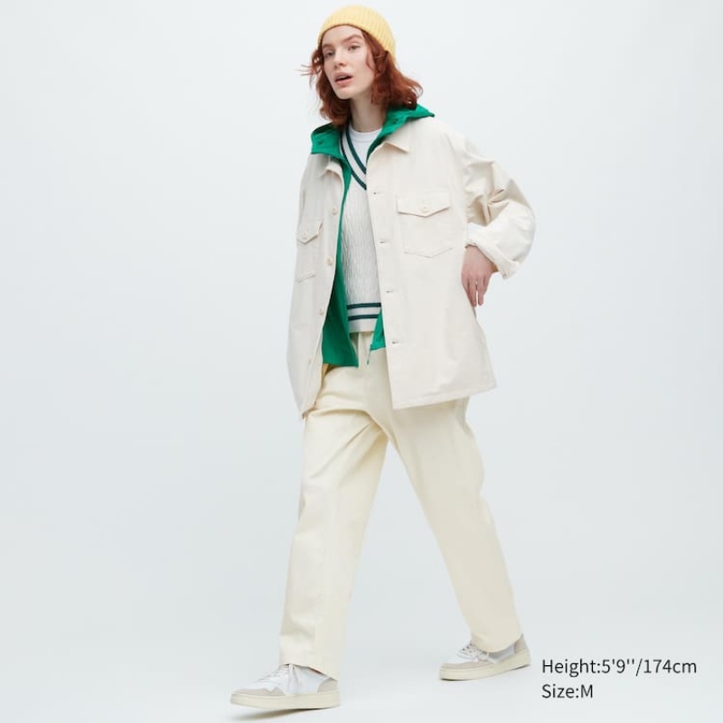 Uniqlo Cotton Relaxed Fit Ankle Length Men's Loungewear White | BWMJHT897