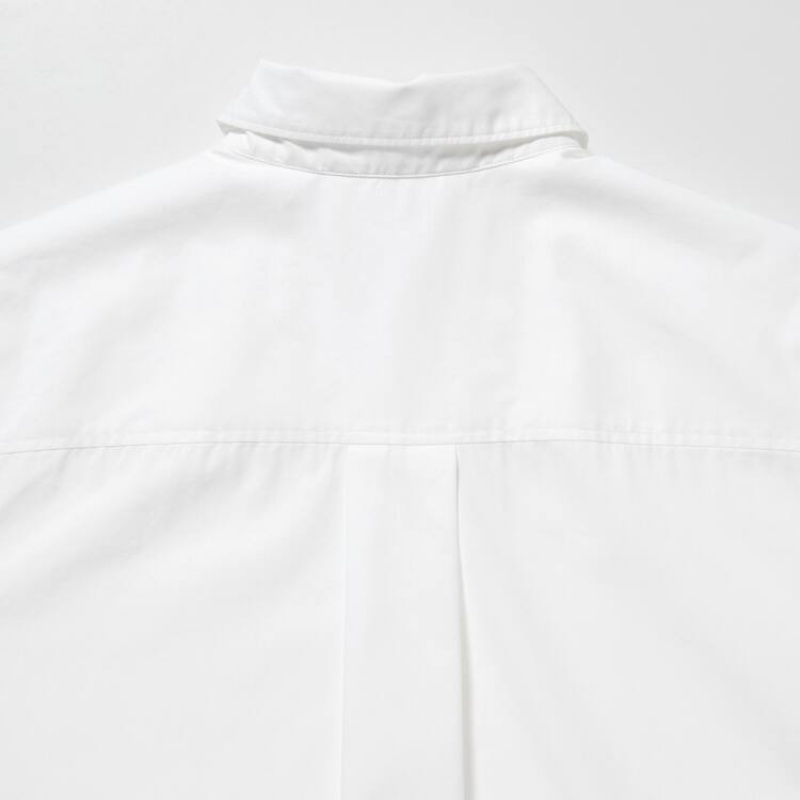 Uniqlo Cotton Short Sleeved Women's Shirts White | WDLHER532