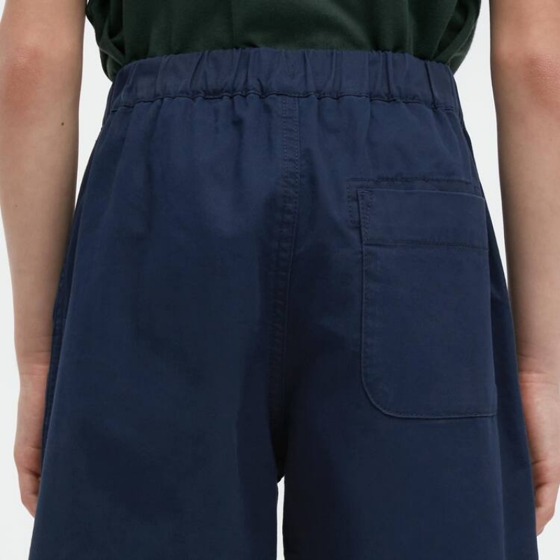 Uniqlo Cotton Twill Easy Kids' Shorts Navy | SDBLVN942