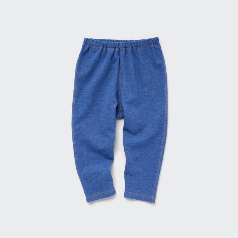 Uniqlo Denim-like Relaxed Baby Leggings Blue | ATKBQN045