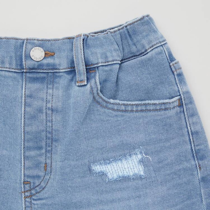 Uniqlo Distressed Denim Kids' Shorts Blue | AWIUSL843