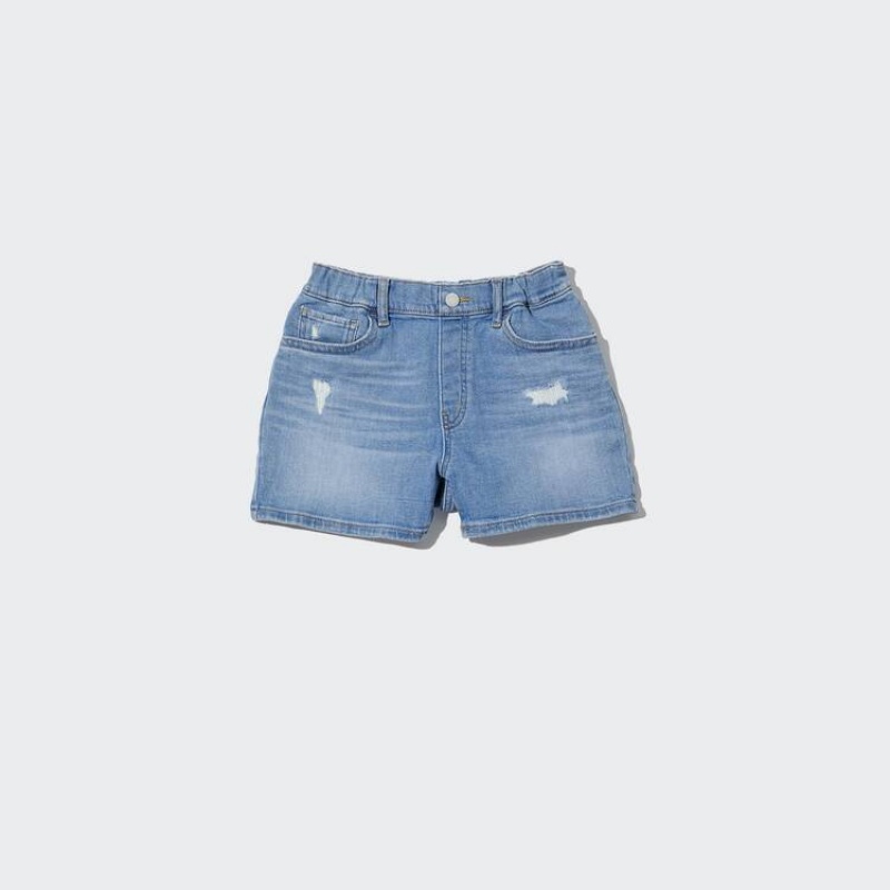 Uniqlo Distressed Denim Kids\' Shorts Blue | AWIUSL843