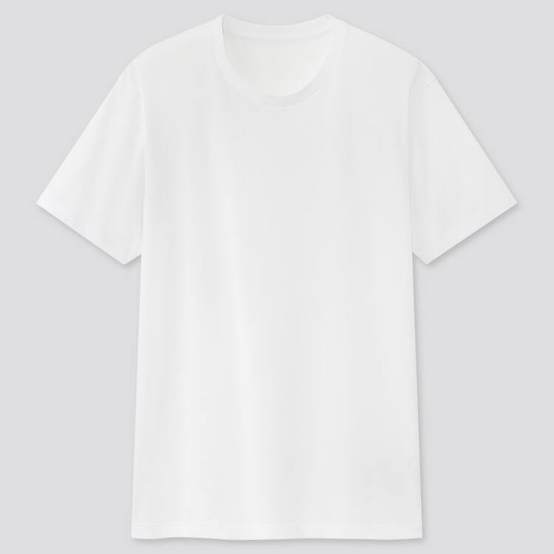 Uniqlo Dry Crew Neck (2021 Season) Men\'s T Shirts White | RWHYXQ960