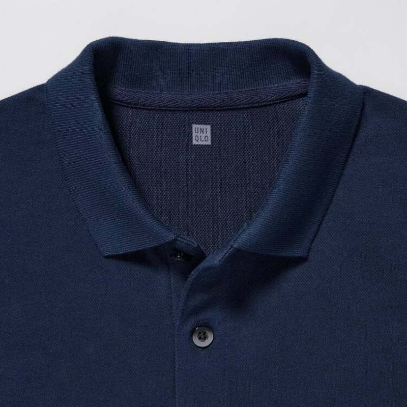 Uniqlo Dry Piqué Kids' Polo Shirts Navy | LDICVG127