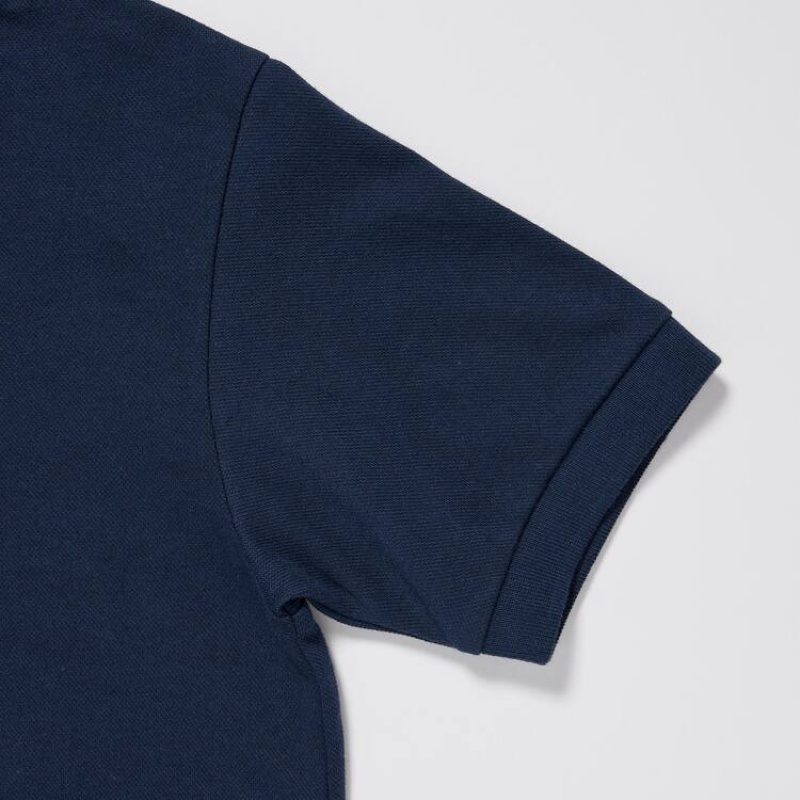 Uniqlo Dry Piqué Kids' Polo Shirts Navy | LDICVG127