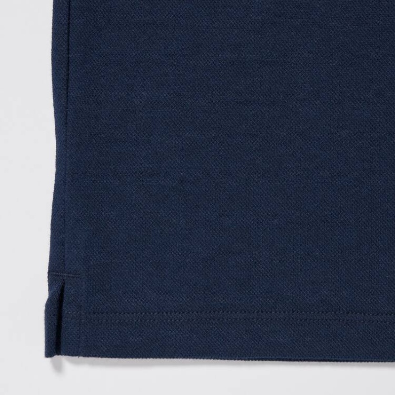 Uniqlo Dry Piqué Kids' Polo Shirts Navy | LDICVG127