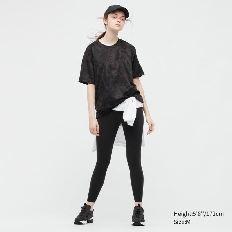 Uniqlo Dry-ex Crew Neck Men's T Shirts Black | ISOWTM108