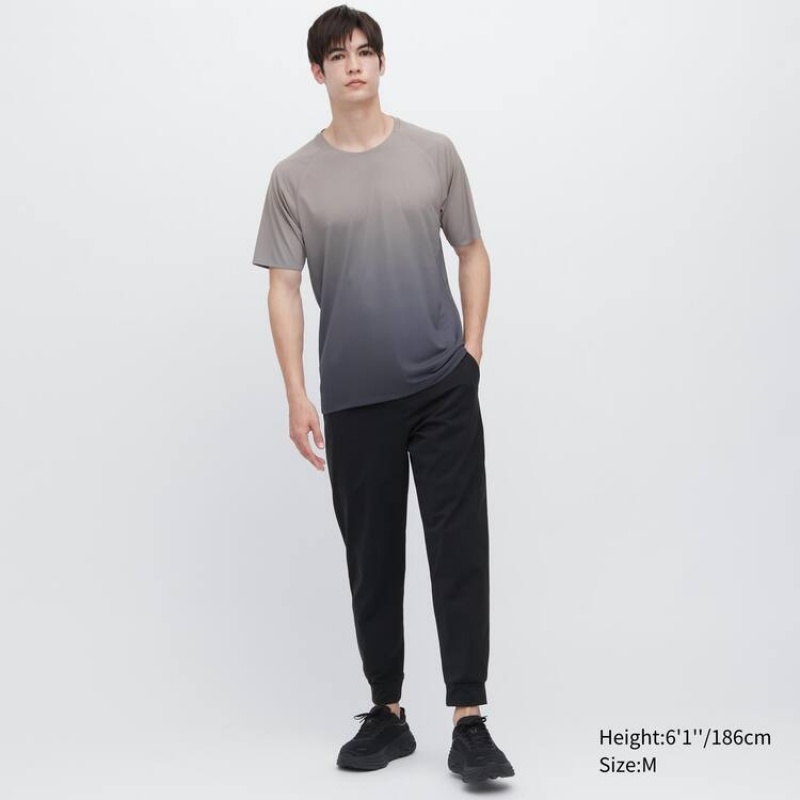 Uniqlo Dry-ex Crew Neck Men's T Shirts Grey | VISUFE456