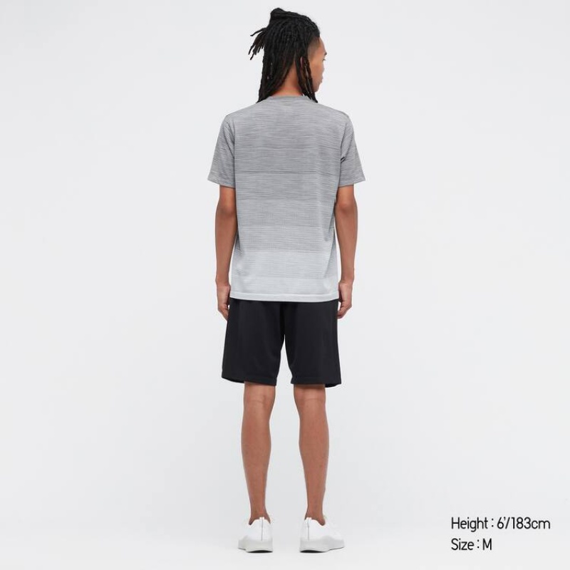 Uniqlo Dry-ex Crew Neck Men's T Shirts Grey | RGLMQY375