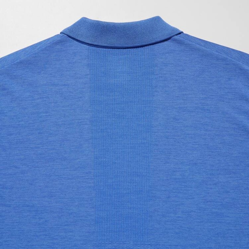 Uniqlo Dry-ex Men's Polo Shirts Blue | PNRZJK274