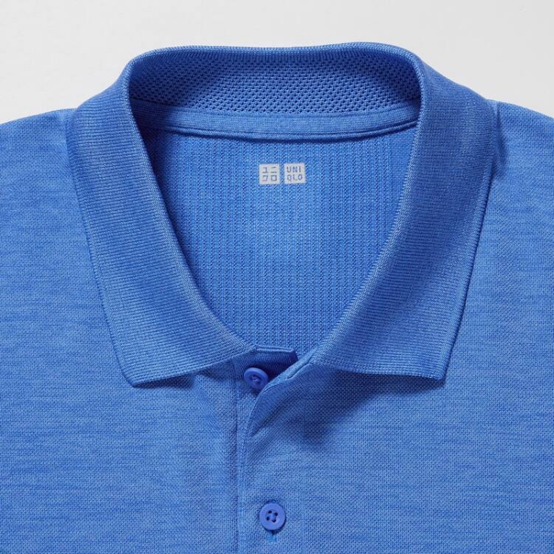 Uniqlo Dry-ex Men's Polo Shirts Blue | PNRZJK274