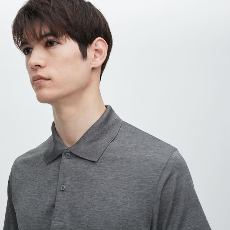 Uniqlo Dry-ex Men's Polo Shirts Grey | BZQJSV593