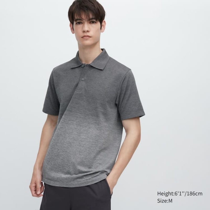 Uniqlo Dry-ex Men\'s Polo Shirts Grey | BZQJSV593