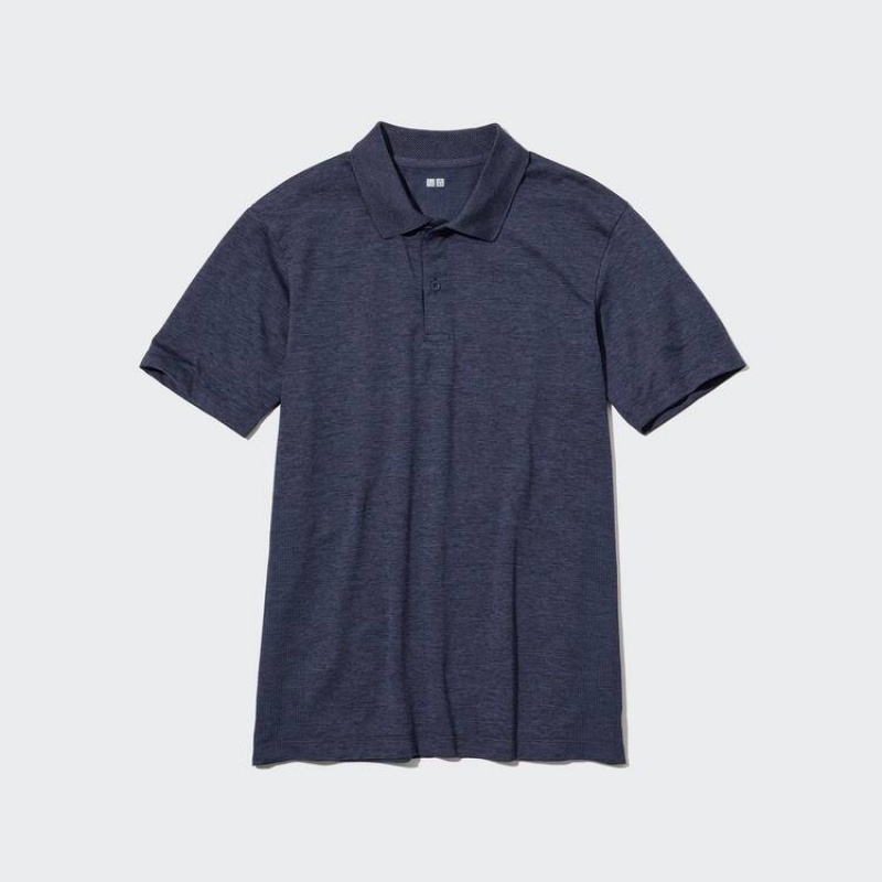 Uniqlo Dry-ex Men\'s Polo Shirts Navy | EUCXTL476