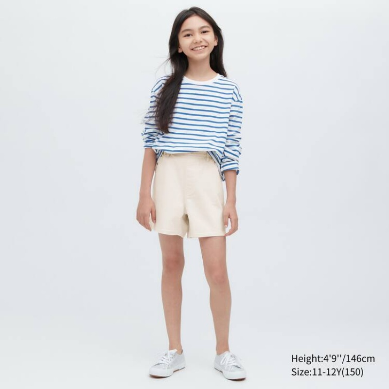 Uniqlo Easy Colour Kids' Shorts White | UXOPJK895