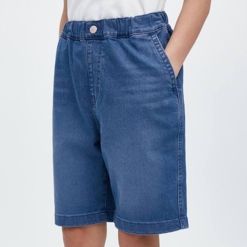 Uniqlo Easy Denim Kids' Shorts Blue | XGLOBC579