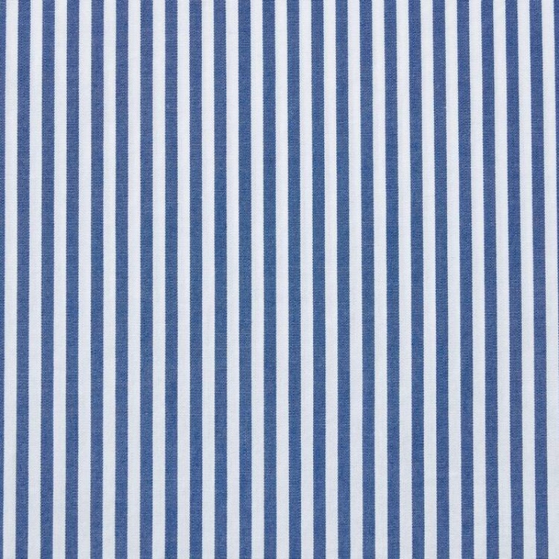 Uniqlo Extra Fine Cotton Broadcloth Regular Fit Striped (Button-down Collar) Men's Shirts Blue | ALVGFS421