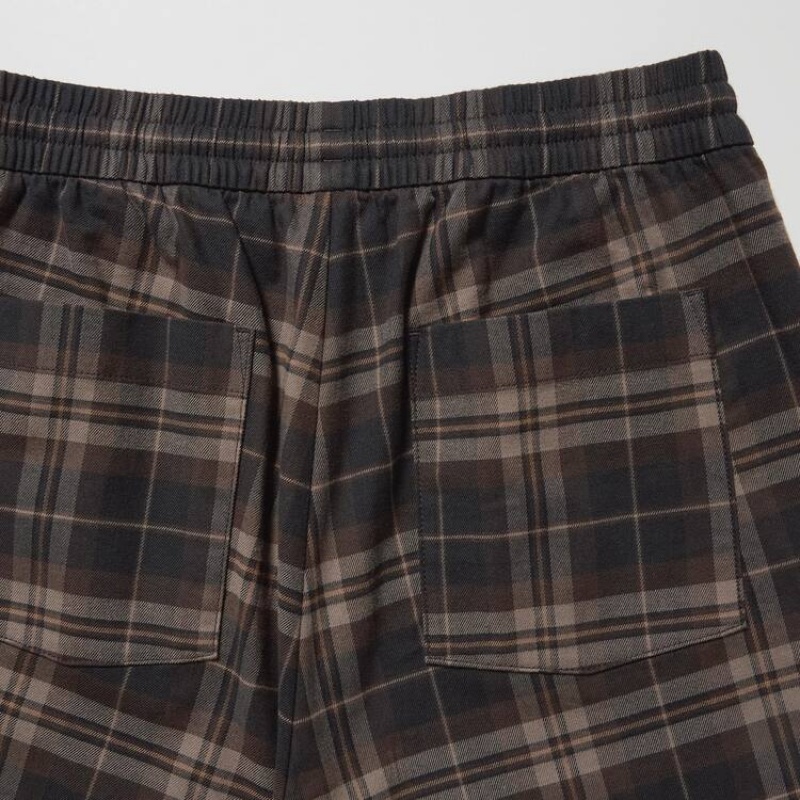 Uniqlo Flannel Ankle Length Men's Trousers Brown | FCUTQE286